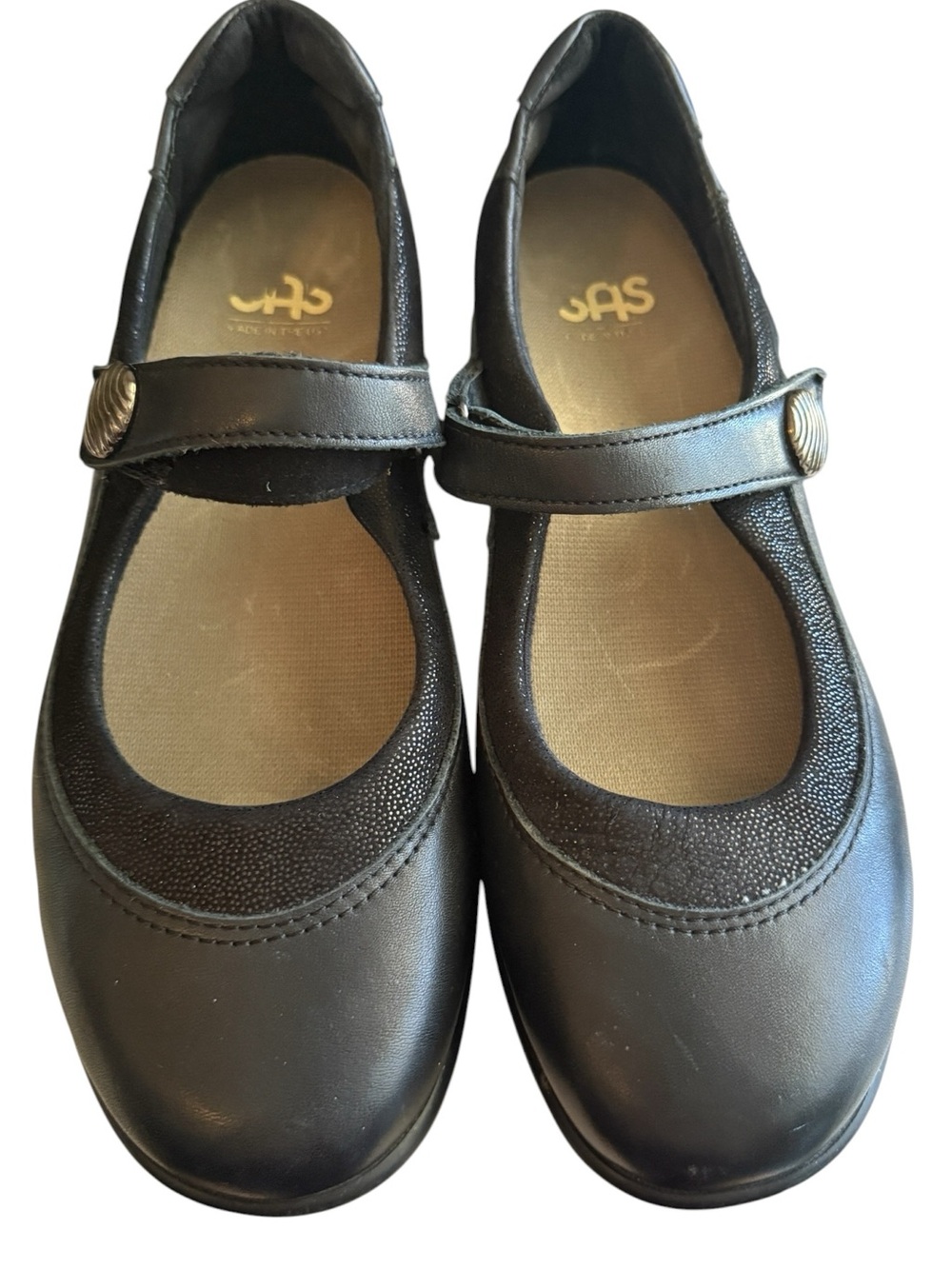SAS Step Out Mary Jane Comfort Shoes Black Leather Women’s Size 9N USA Made